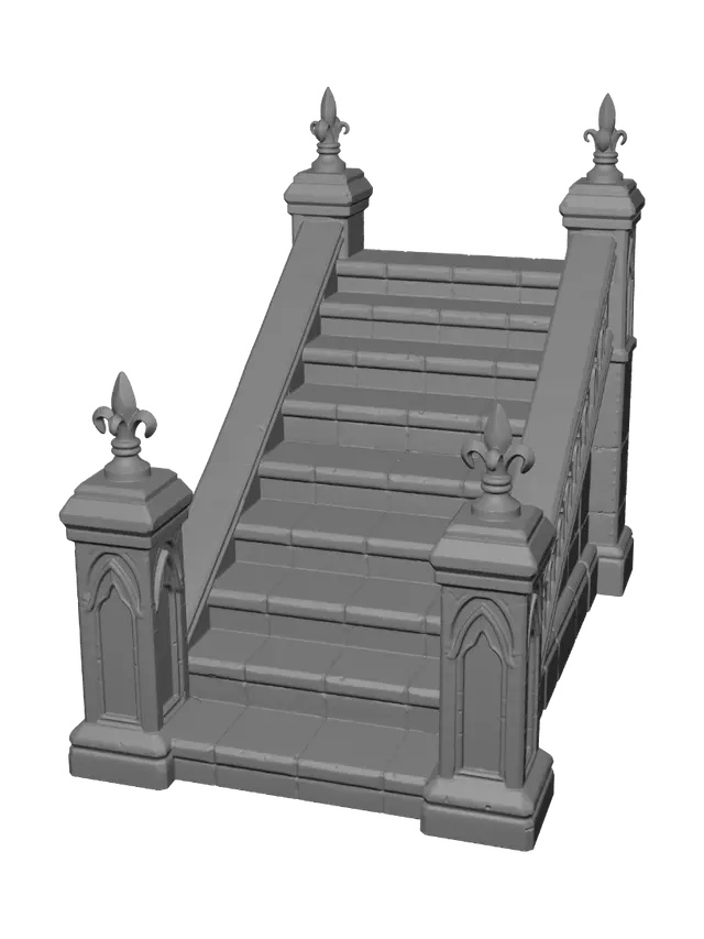 3D model for Gothic Stone Staircase