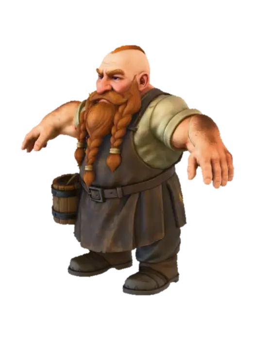 Modello 3D Grumblebeard the Smith, generato dall’IA