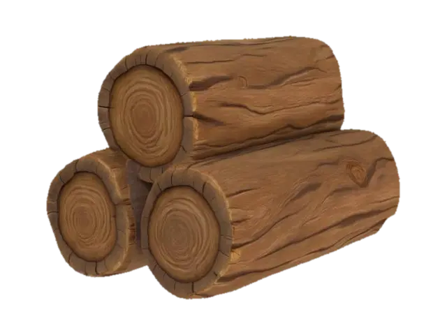 Modelong 3D na Stacked Logs - Natural, ginawa ng AI