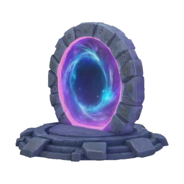 Enchanted Portal, #AroundTheWorld# - Gate-3D-modell, genererad av AI