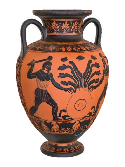 Vase of Hercules and the Hydra 3D model, vytvořený pomocí AI