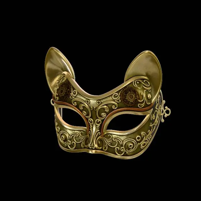 3D model for Gilded Cat Masquerade Mask