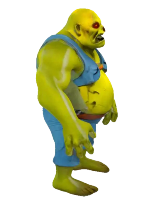 Fat Zombie 3D model, vytvořený pomocí AI