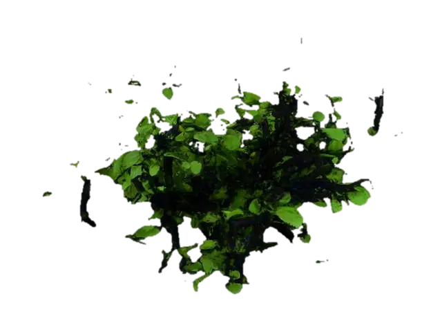 a corruped evil twisted dark green black bush of stinging nettle. the leaves are… - Corrupted 3D model, vytvořený pomocí AI