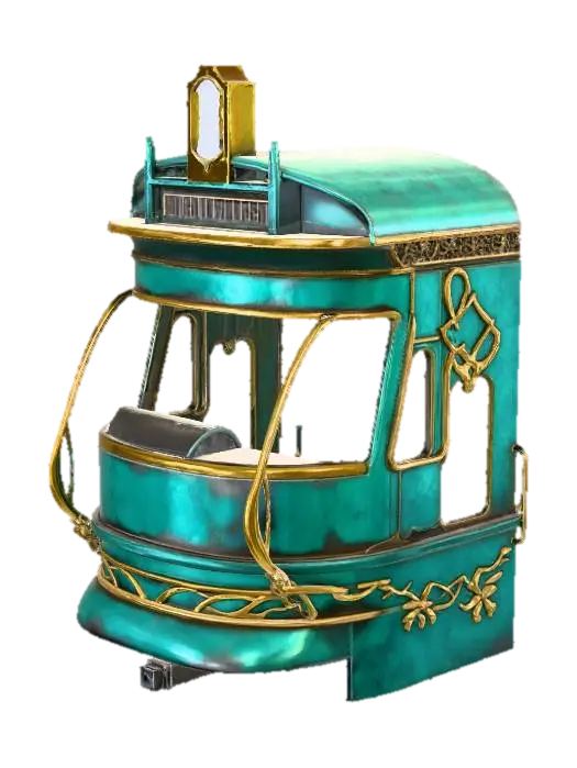 Vintage Tramfront Fantasy - Carts 3D model, vytvořený pomocí AI