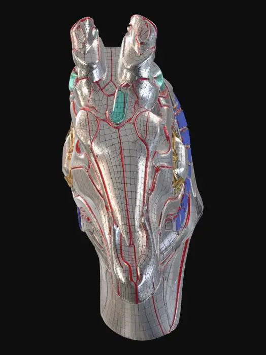 3D model for UV Seams (Marked Red)