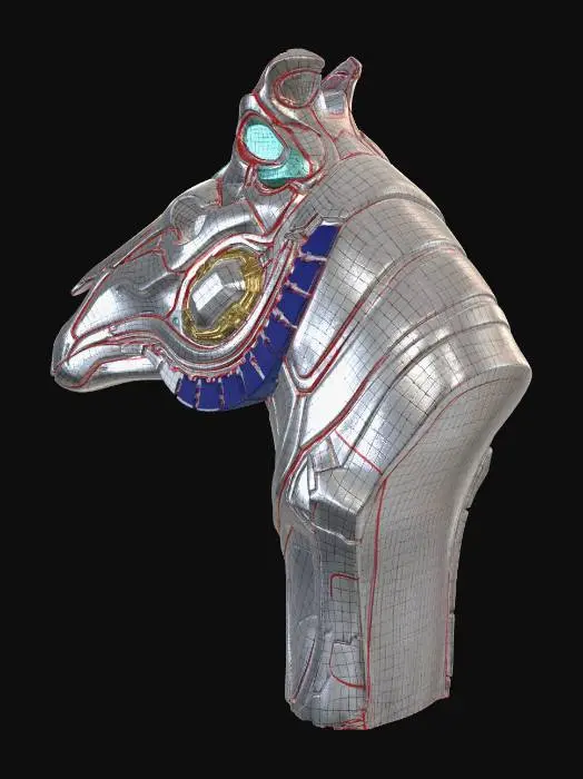 3D model for UV Seams (Marked Red)