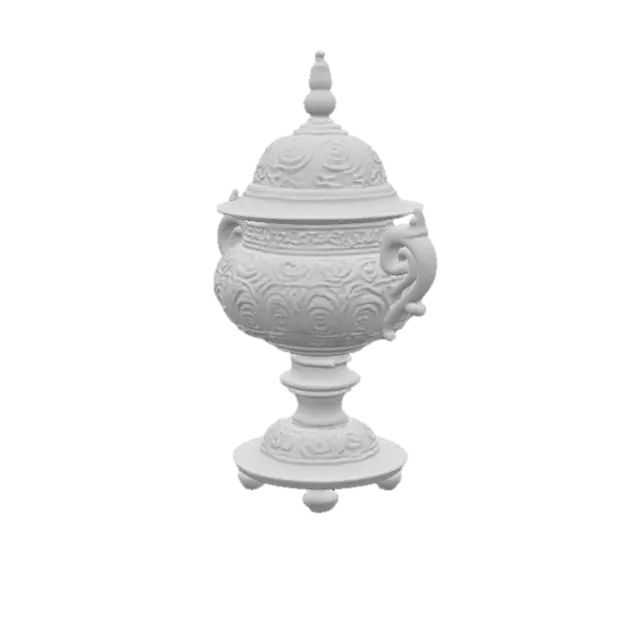3D model for an incense burner, looking like a plot, made out of metal