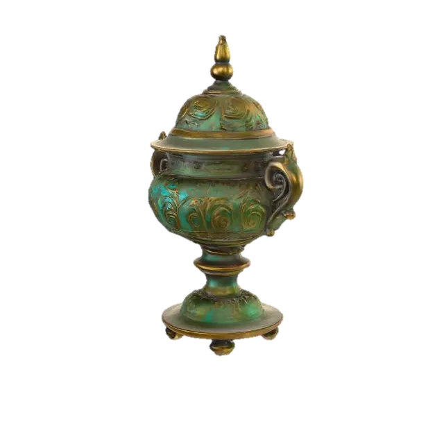 3D model for an incense burner, looking like a plot, made out of metal