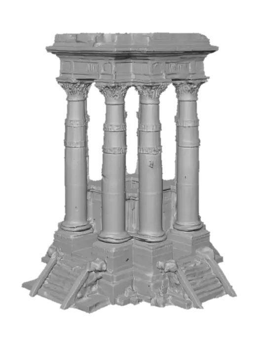 3D model for Highly detailed, photo realistic, monolithic monument of ancient origins, temple for giants, what came before