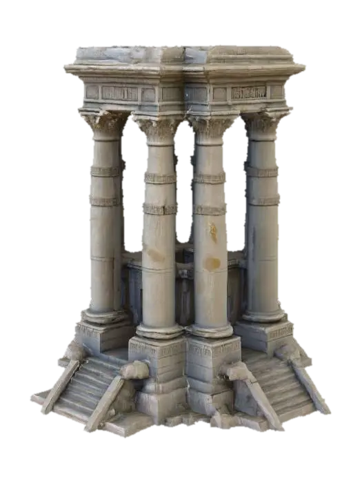 3D model for Highly detailed, photo realistic, monolithic monument of ancient origins, temple for giants, what came before