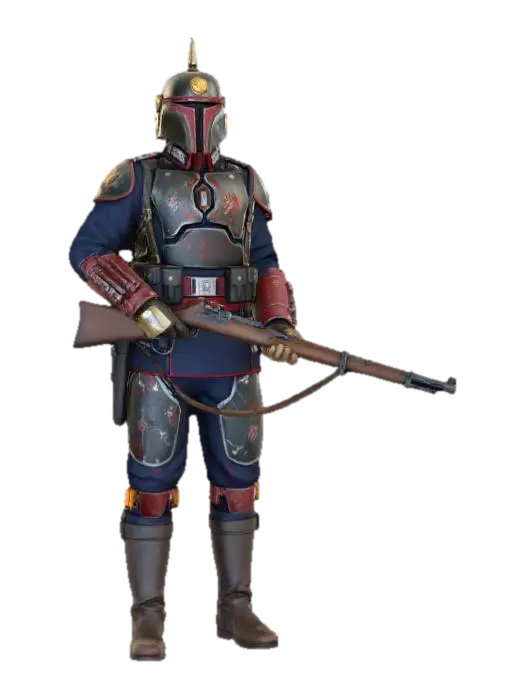 jango fett if born in time to fight in WW1 for the central powers, full body 3D model, vytvořený pomocí AI
