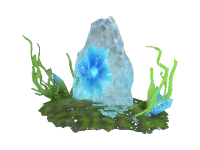 a 3d fragment of cracked ice crystal floating in mid-air, jagged edge catching… का AI द्वारा बनाया गया 3D मॉडल