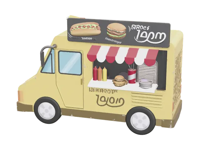 Stylized Food Truck - Foodtruck 3D model, vytvořený pomocí AI