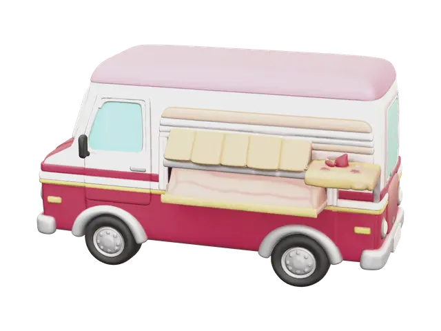 Modern Food Truck - Foodtruck 3D model, vytvořený pomocí AI