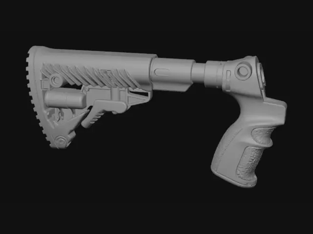3D model for Adjustable tactical stock with pistol grip