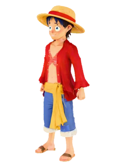 Monkey D. Luffy Model 3D model, vytvořený pomocí AI
