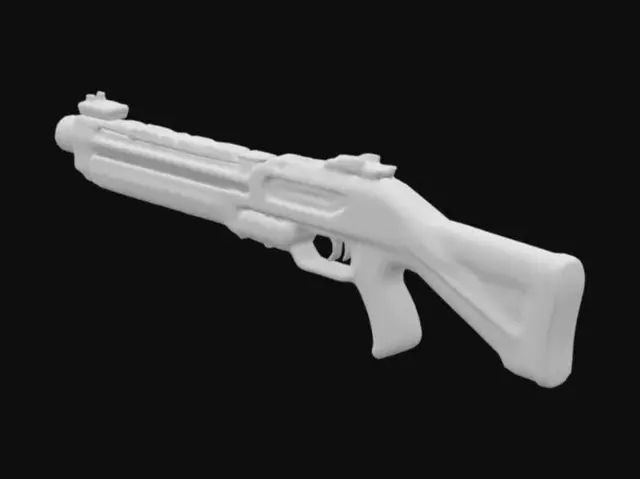 3D model for sci-fi shotgun