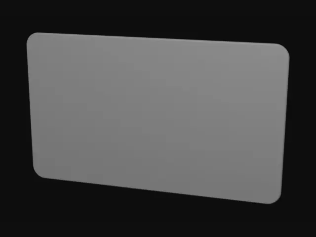 3D model for a horizontal id card with no details, blank