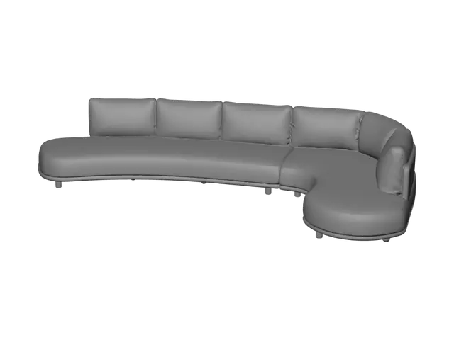 3D model for Arcadia Beige Sectional