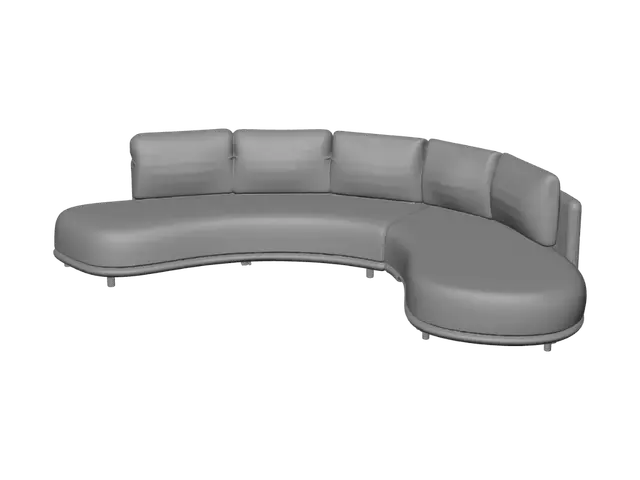 3D model for Cream Crescent Sectional