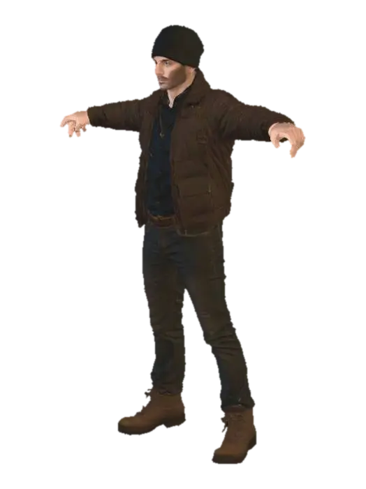 2nd Character - Protagonist 3D model, vytvořený pomocí AI