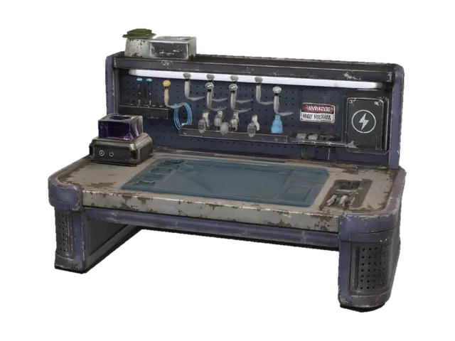 Weathered Workshop Bench - Workbench 3D model, vytvořený pomocí AI