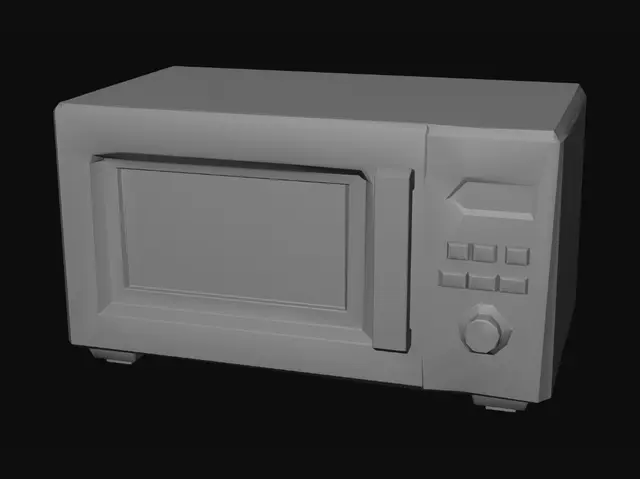 3D model for White Microwave Oven