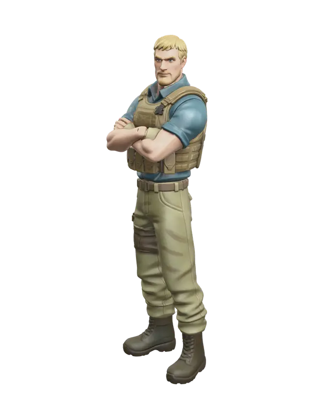 Weathered Fortnite Jonesy - Cosmetic 3D model, vytvořený pomocí AI