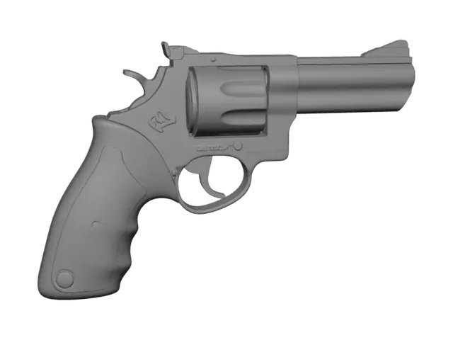 3D model for Stainless Steel Revolver with Black Grip