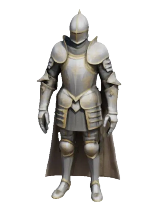 A highly detailed 3D rendering of an English knight’s armor from the late medieval… - Battles 3D model, vytvořený pomocí AI