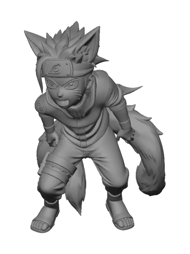 3D model for Nhân vật naruto với đôi mắt khi biến hình thành cáo chín đuôi