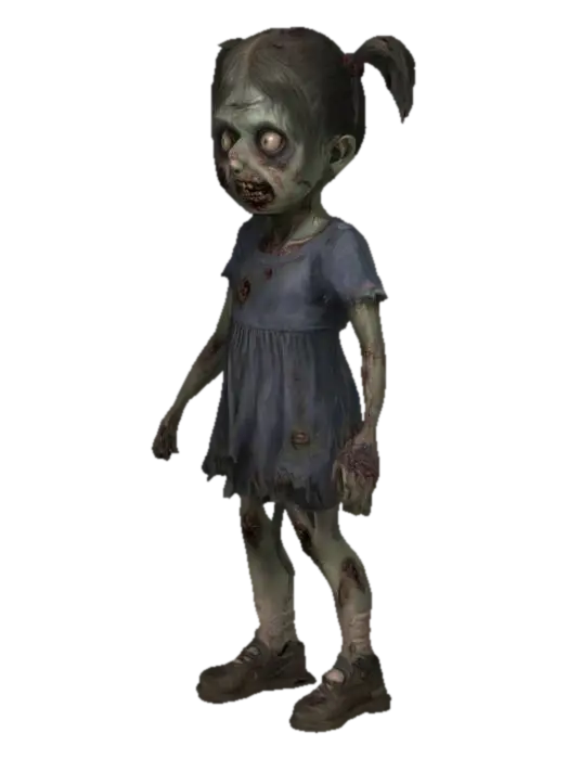 Zombie Girl - Girls 3D model, vytvořený pomocí AI