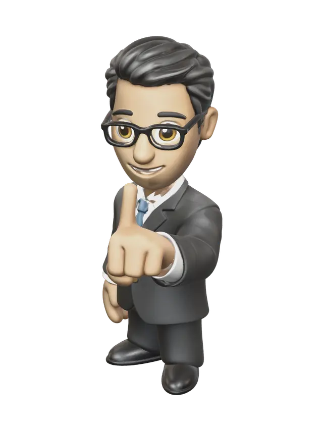 Modello 3D Realistic Nerd Emoji With Finger, generato dall’IA