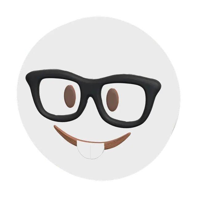 Modello 3D Ornate Nerd Emoji With Finger, generato dall’IA