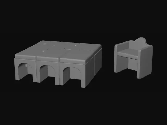 3D model for Nebula Puzzle Lounge Set