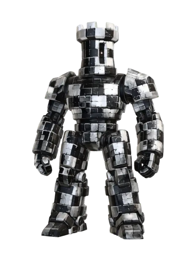 Cubic Colossus 3D model, vytvořený pomocí AI