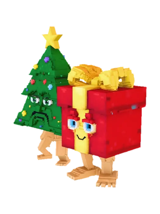Festive Friends - Brainrot 3D model, vytvořený pomocí AI