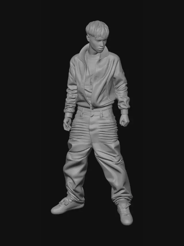 3D model for Neon Blue Street Style Pose