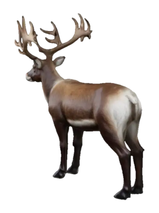 reindeer, realista 3D model, vytvořený pomocí AI
