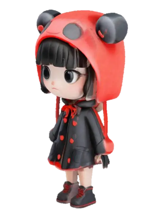 Ladybug Girl - Imaginative 3D model, vytvořený pomocí AI
