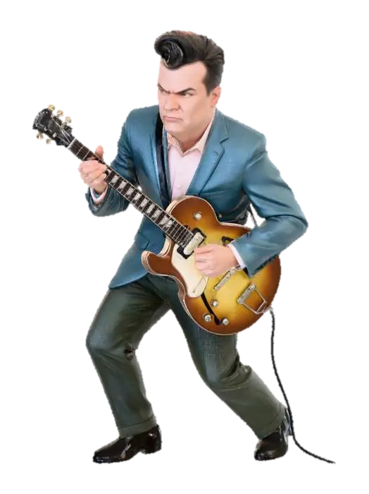 Guitarist in a blue suit - Entertainment 3D model, vytvořený pomocí AI