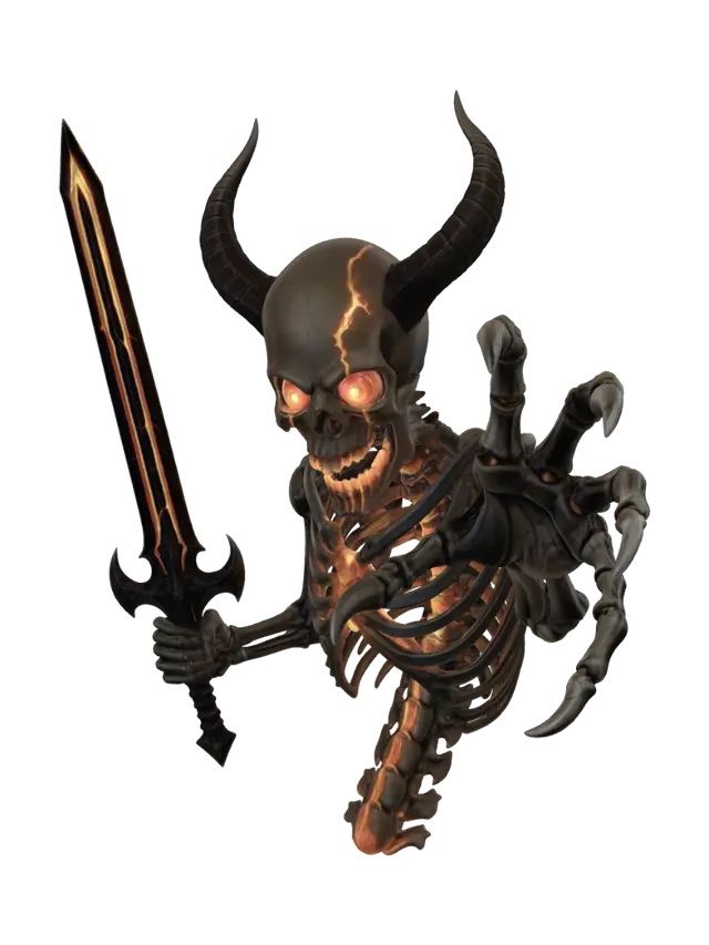 Modello 3D Emberbound Warlord, generato dall’IA