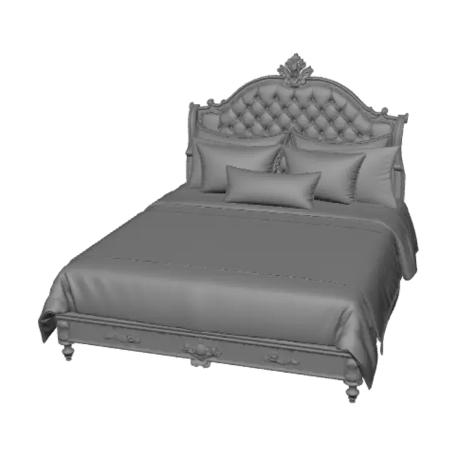 3D model for Rococo Gold Bed