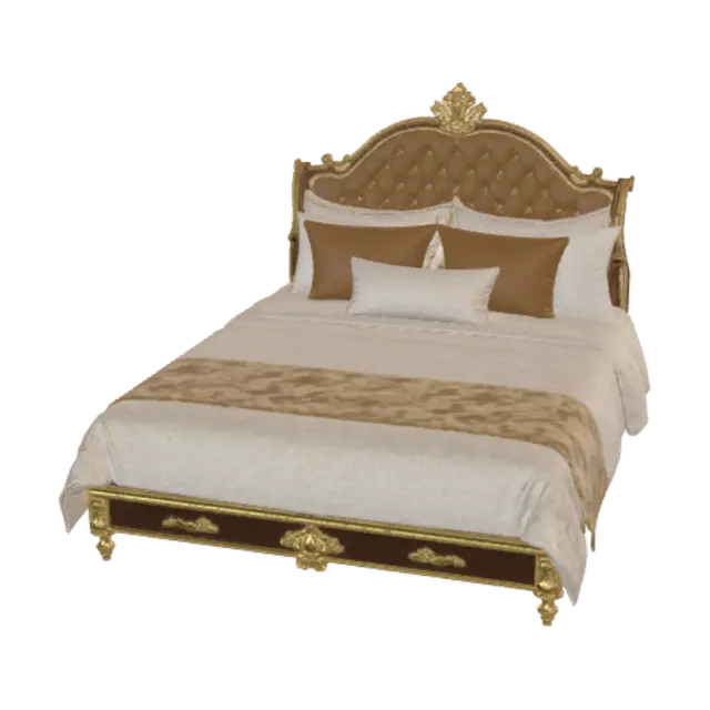 3D model for Rococo Gold Bed