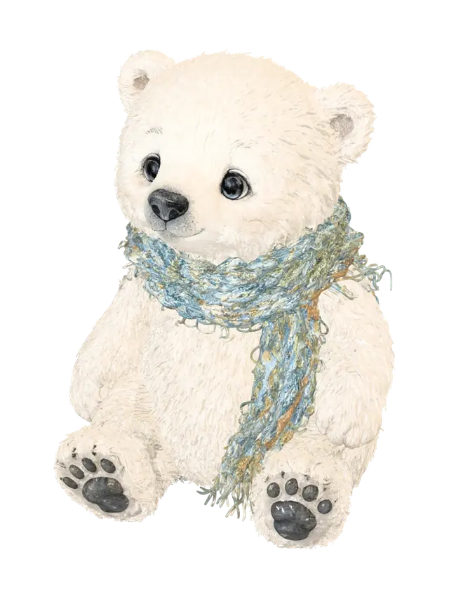 Soft White Cuddly Bear - Snowy 3D model, vytvořený pomocí AI