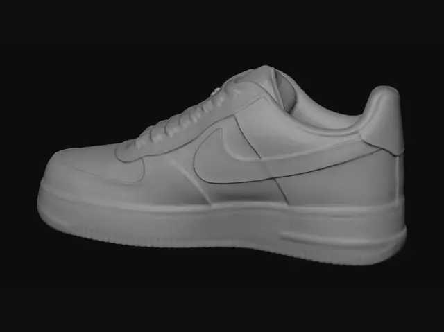 3D model for White Nike Air Force 1 with Gold Coin Charm