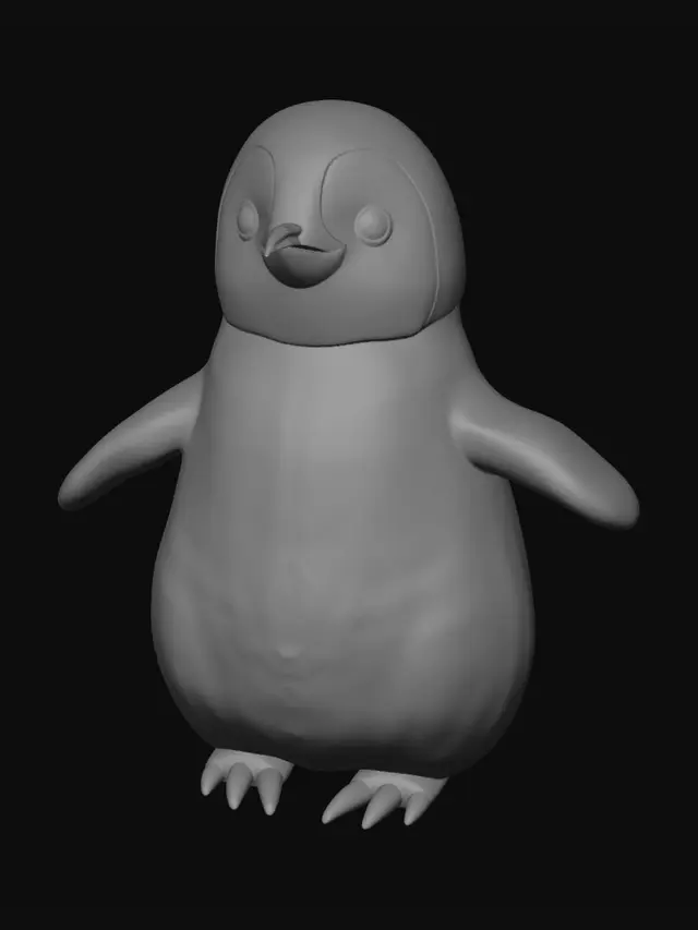 3D model for Fluffy Penguin on Ice