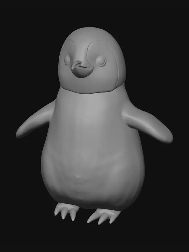 3D model for Fluffy Penguin on Ice