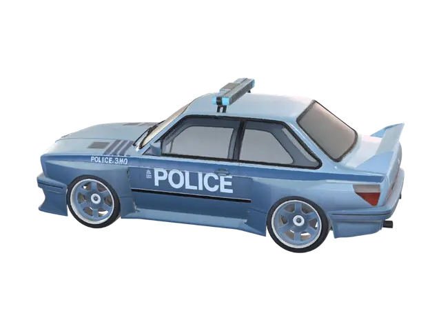BMW inspired police car 3D model, vytvořený pomocí AI